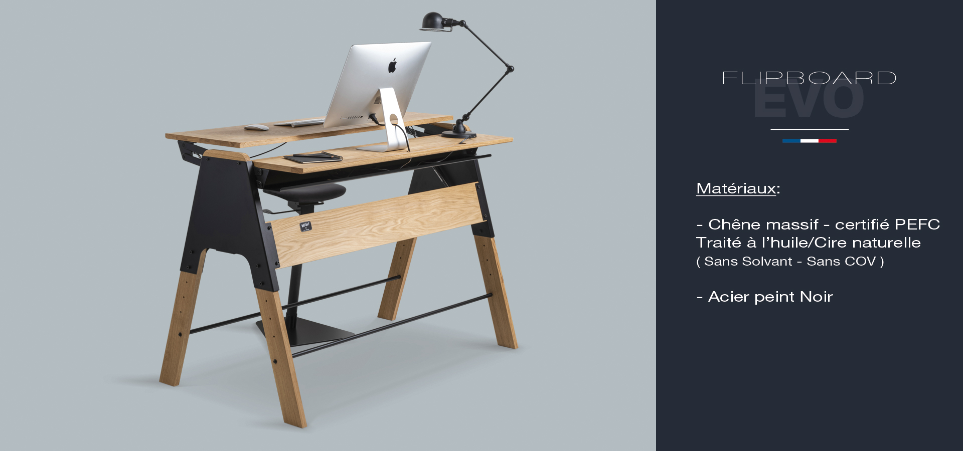 bureau assis debout modulable